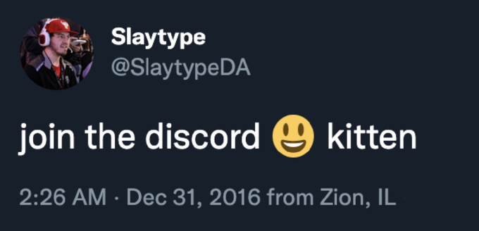slaytypeDA mentioning Discord Kittens